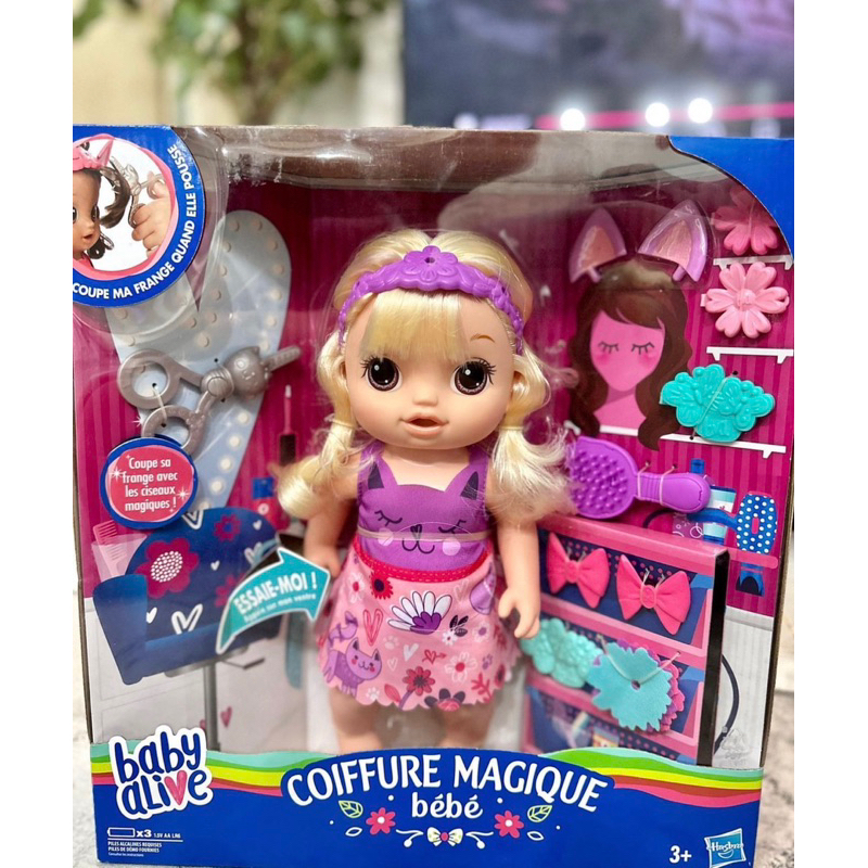 BABY ALIVE FRENCH LANGUAGE SNIP N STYLE BABY BLONDE HAIR TALKING DOLL