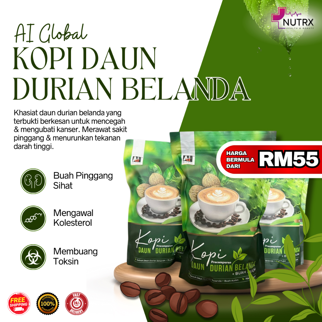 Kopi Daun Durian Belanda Buah Kulim By Ai Global Original Hq