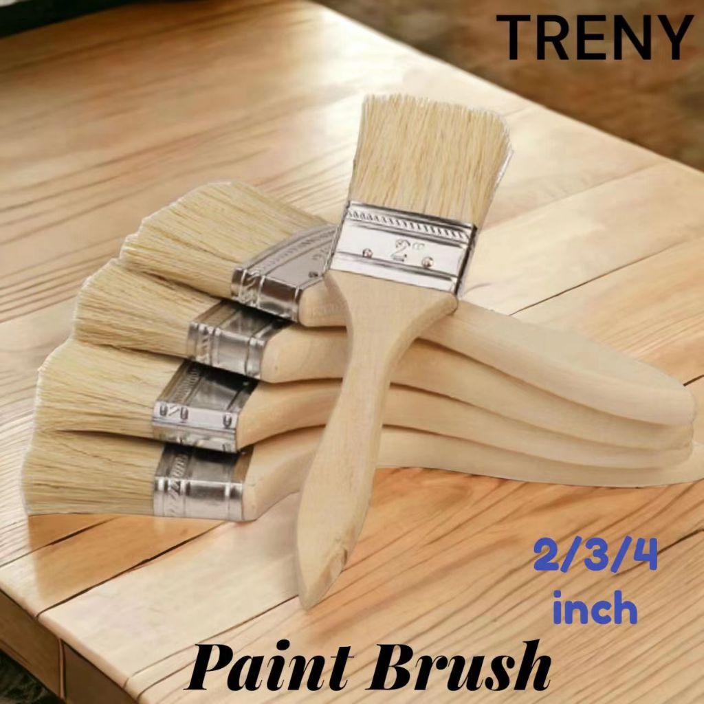 Treny Wooden Handle Paint Brush Pure Bristle Wall Painting Berus Cat