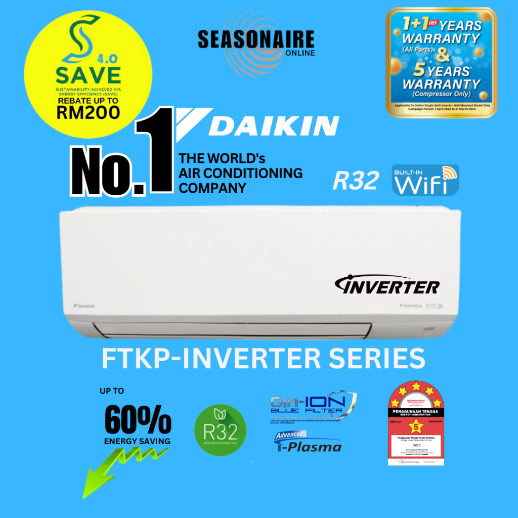 New Inverter Star Daikin R Ftkp Series Star Energy Saving