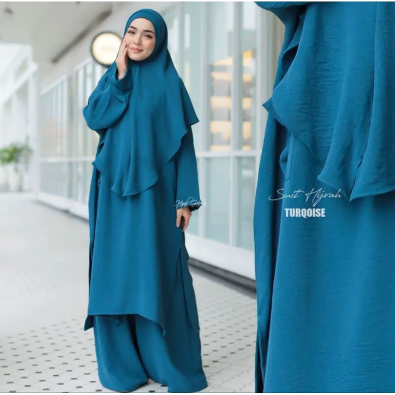 Set Arafah Suit Hijrah Ironless Set Haji Umrah By Hijab Galeria Suit