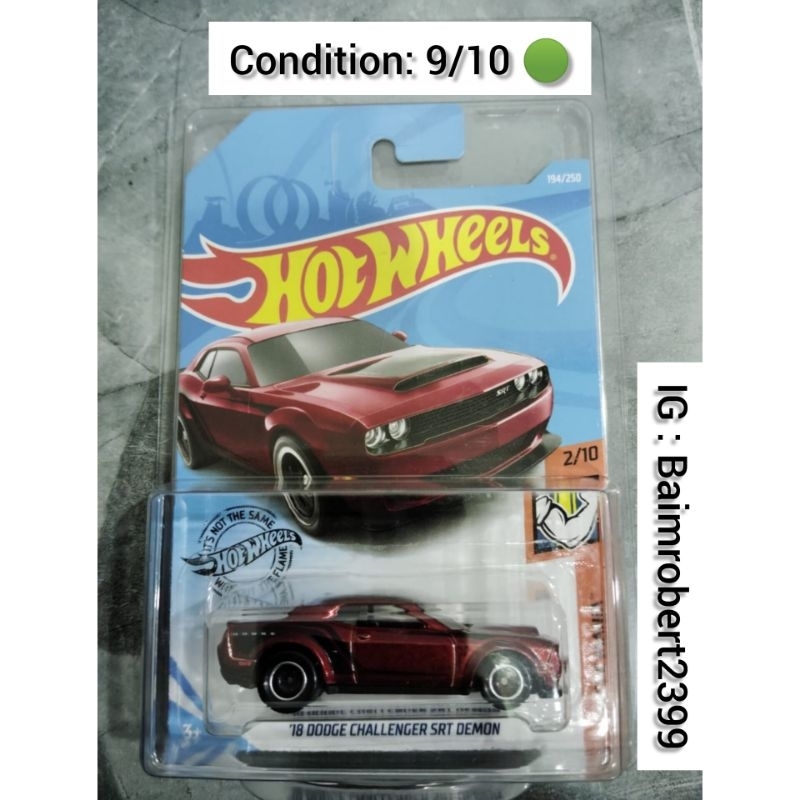 Hot Wheels Dodge Challenger Srt Demon Sth Shopee Malaysia