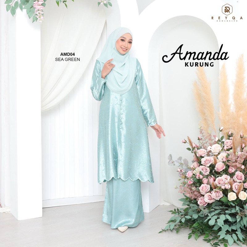 Kurung Amanda Sulam Minimalist Jacquard Satin Sedondon Raya