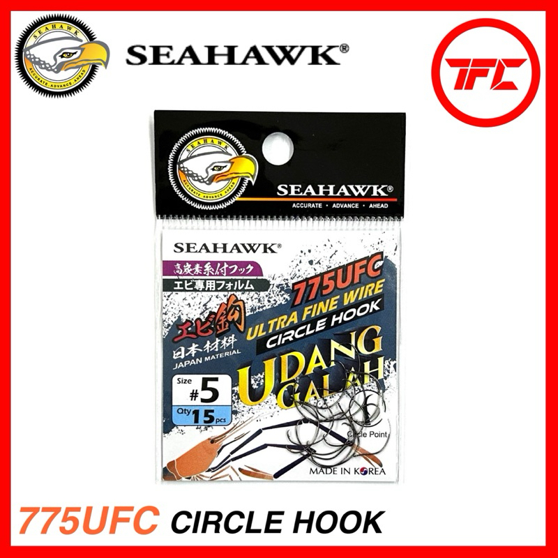 SEAHAWK 775UFC 775UFC S Circle Hook Snelled Mata Udang Galah Prawn Hook