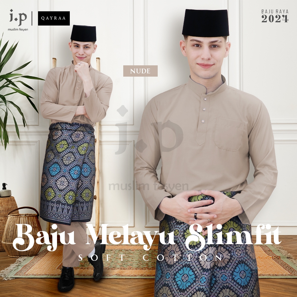 Baju Melayu Dewasa Slim Fit Nude Shopee Malaysia