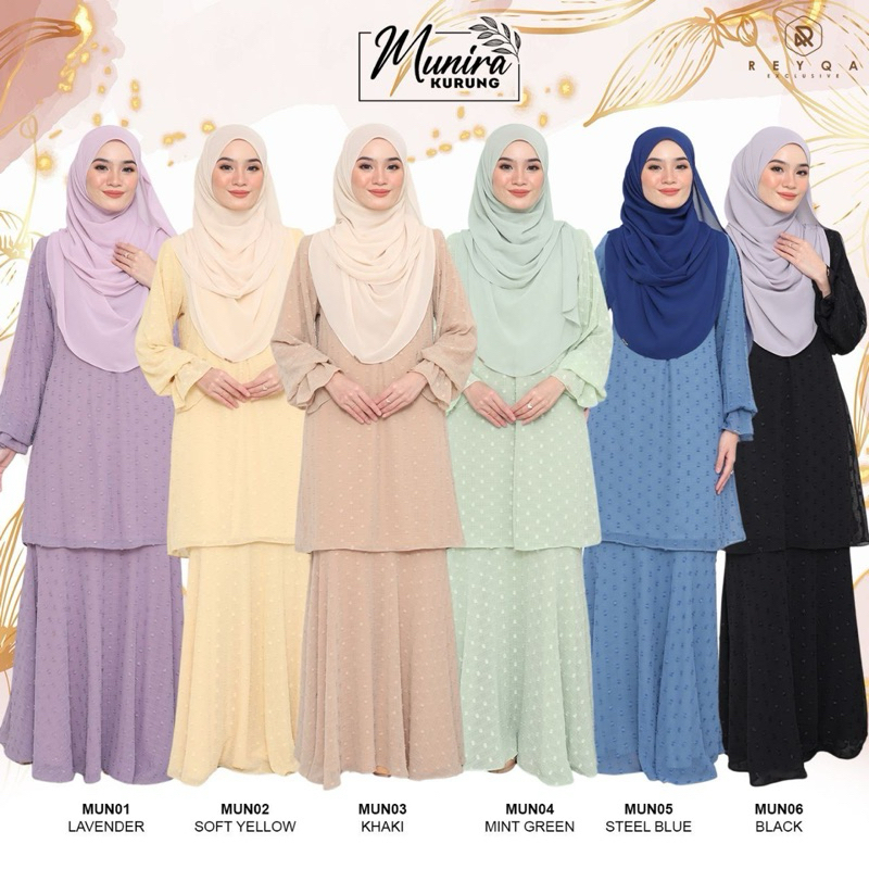 Kurung Munira Full Lining Chiffon Raya Shopee Malaysia