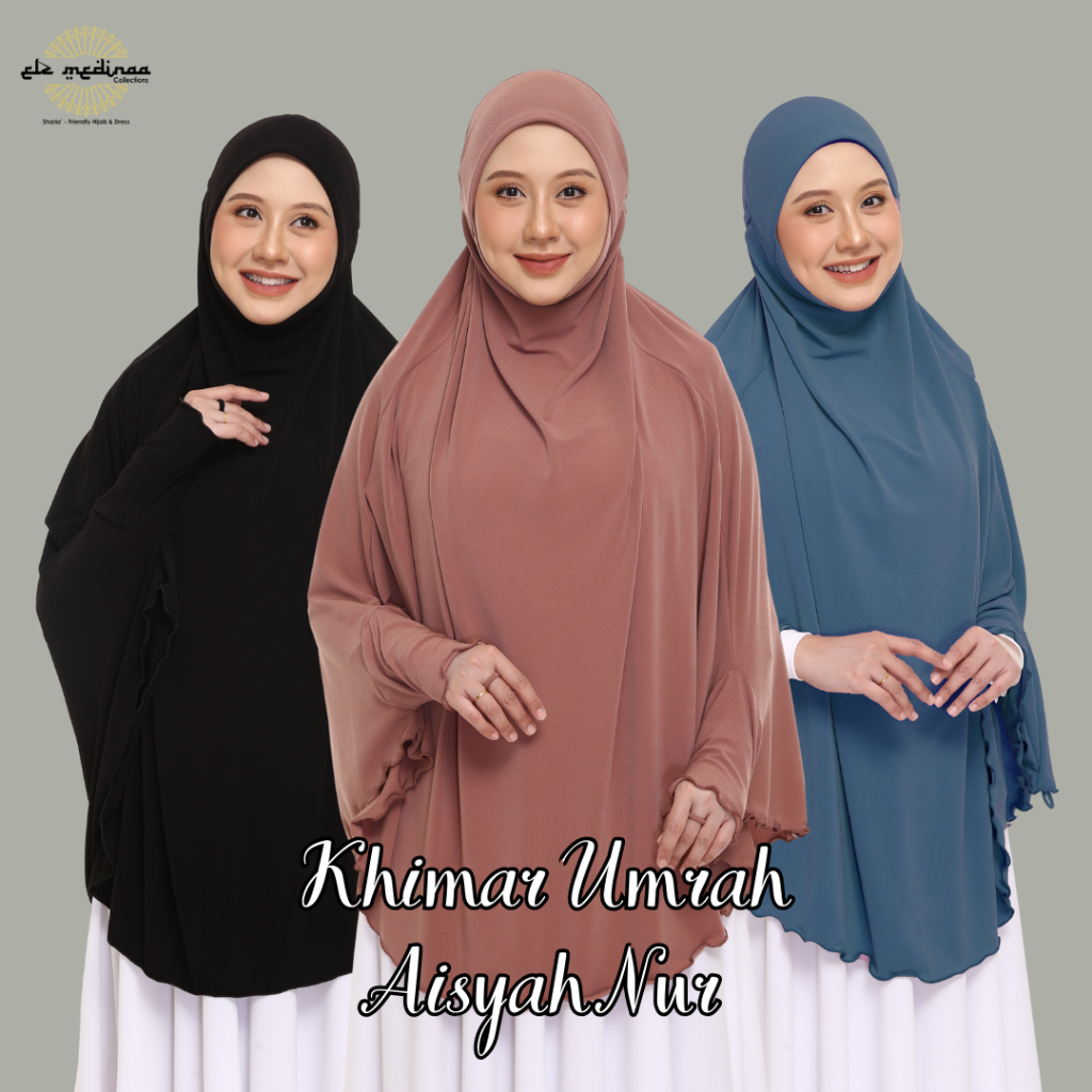 Easy Umrah Khimar Aisyah Nur Mini Telekung Top Berlengan Telekung