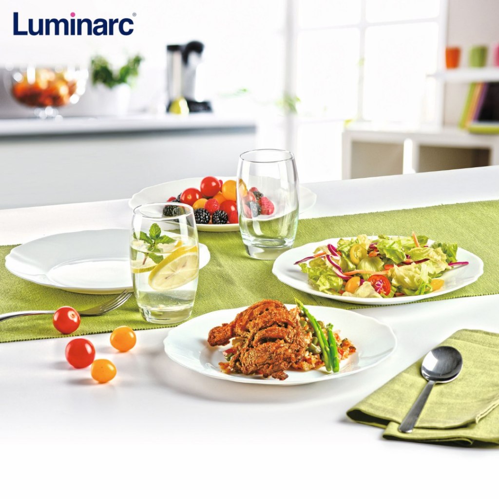 Luminarc Louise Series Pinggan Makan Pinggan Kuah Mangkuk Set