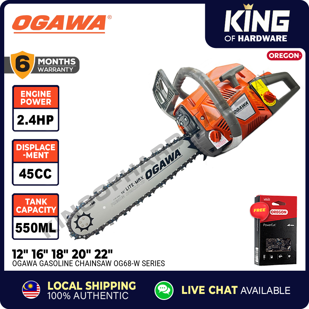 Ogawa 12 16 18 20 22 Gasoline Chainsaw 45cc Mesin Potong Pokok