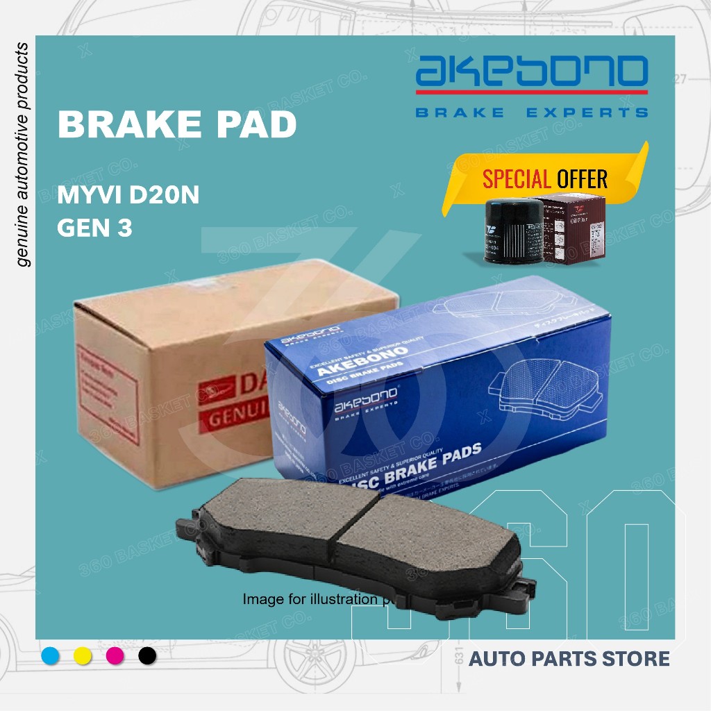 AKEBONO ORIGINAL PERODUA NEW MYVI D20N 2018 GEN3 BRAKE PAD BREK PAD