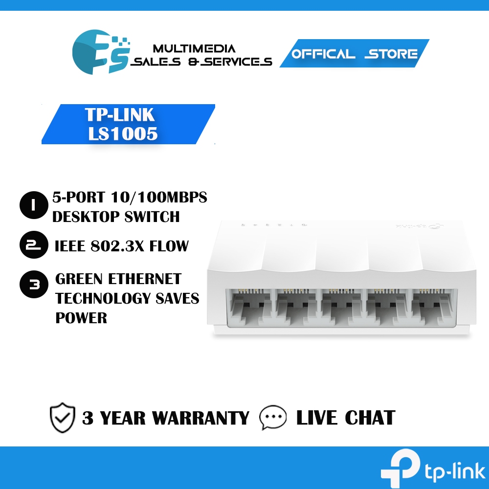 Tp Link LS1005 5 Port 10 100Mbps Desktop Switch Shopee Malaysia