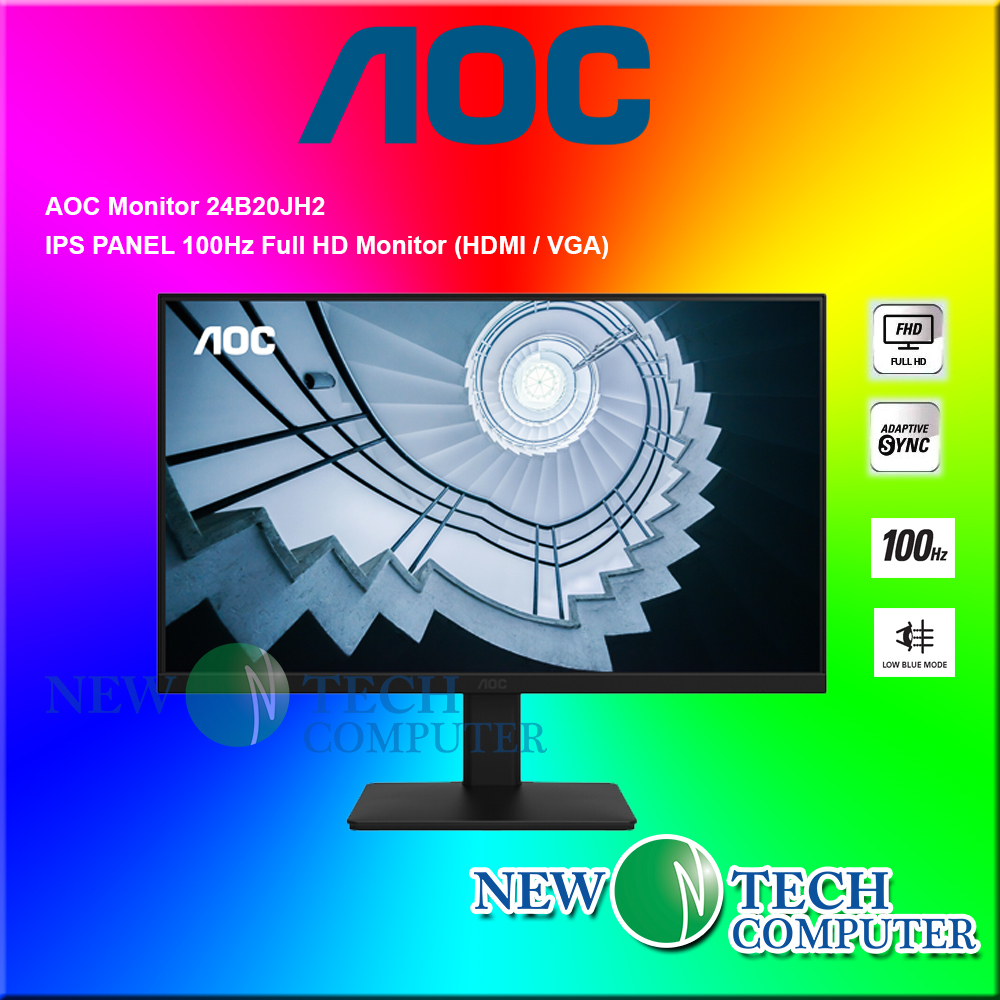 AOC Monitor 24B20JH2 100Hz IPS FHD Monitor Frameless Design VGA HDMi