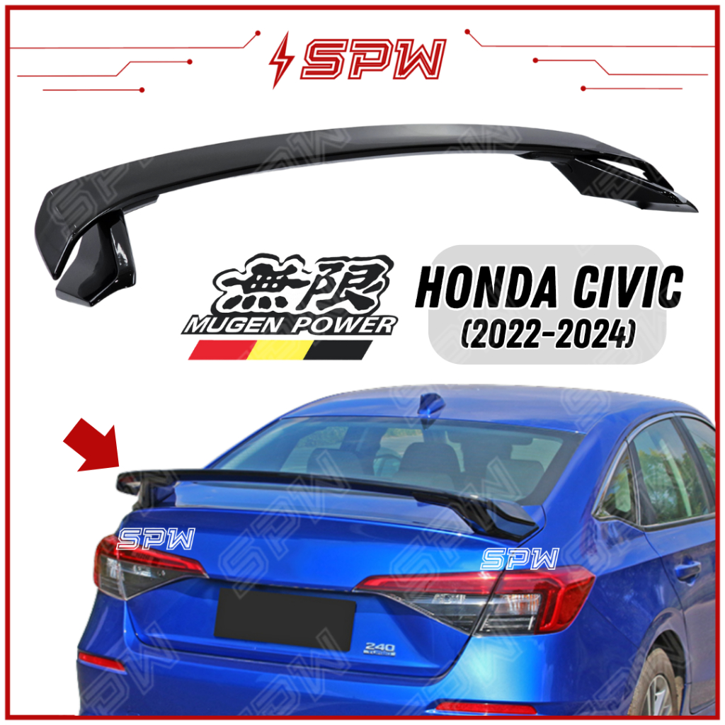 Honda Civic FE 2022 2024 MUGEN Spoiler SI Sport Injected Rear Spoiler