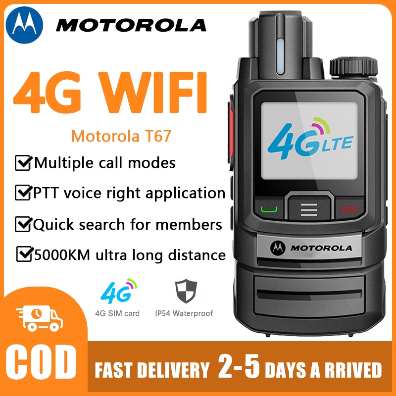 Motorola Zello Walkie Talkie T67 4G SIM Network Radio Long Wifi Range