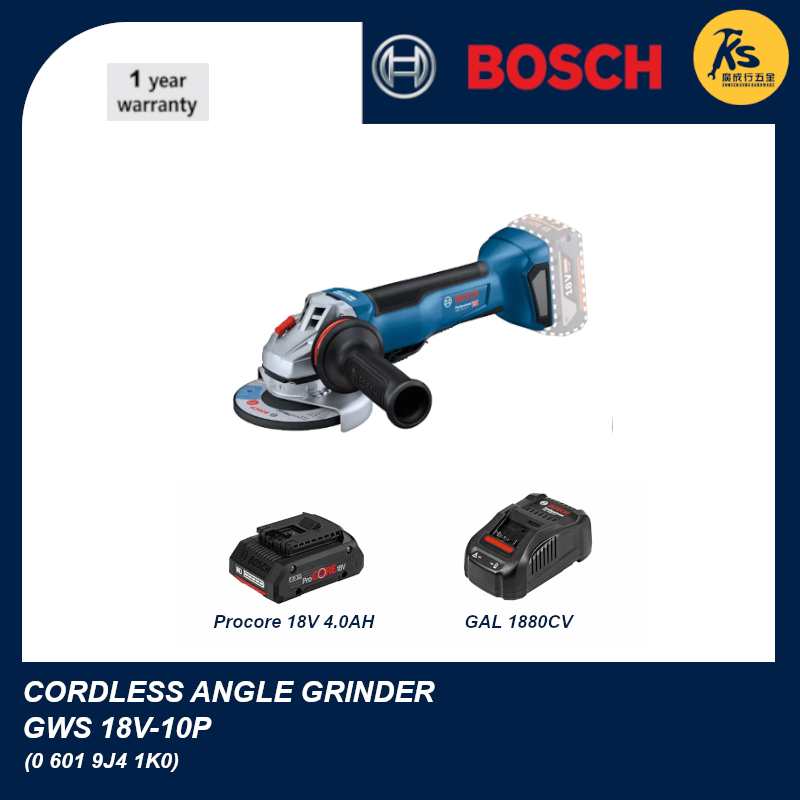 BOSCH 18V Cordless Angle Grinder GWS 18V 10 P Professional 0 601 9J4