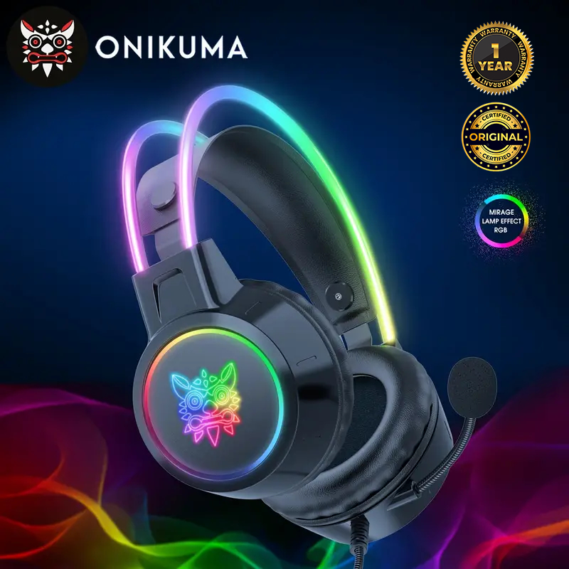 Onikuma X Pro Gaming Headset Double Head Beam With Noise Cancelling