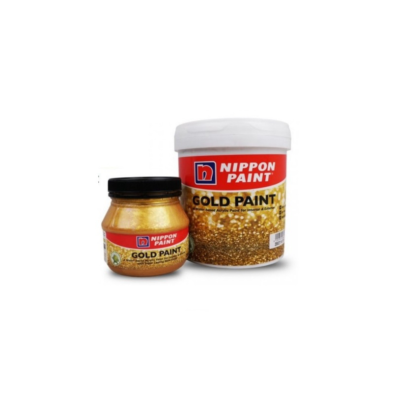 250GM 1KG NIPPON PAINT ACRYLIC GOLD PAINT FOR METAL WALL WOOD CAT EMAS