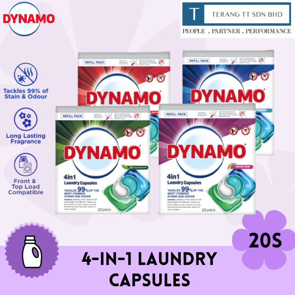 DYNAMO 4in1 Laundry Capsules 10ml X 20 S Shopee Malaysia