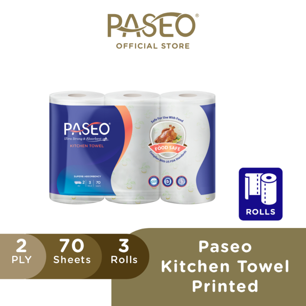 Paseo Kitchen Towel Printed Sheets X Rolls Shopee Malaysia