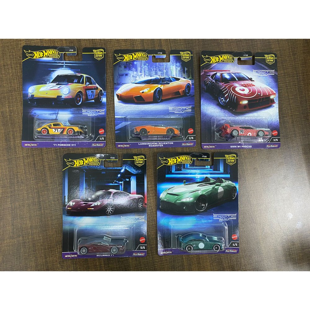 HOT WHEELS PREMIUM CAR CULTURE EXOTIC ENVY 5 CAR SET READY STOCK