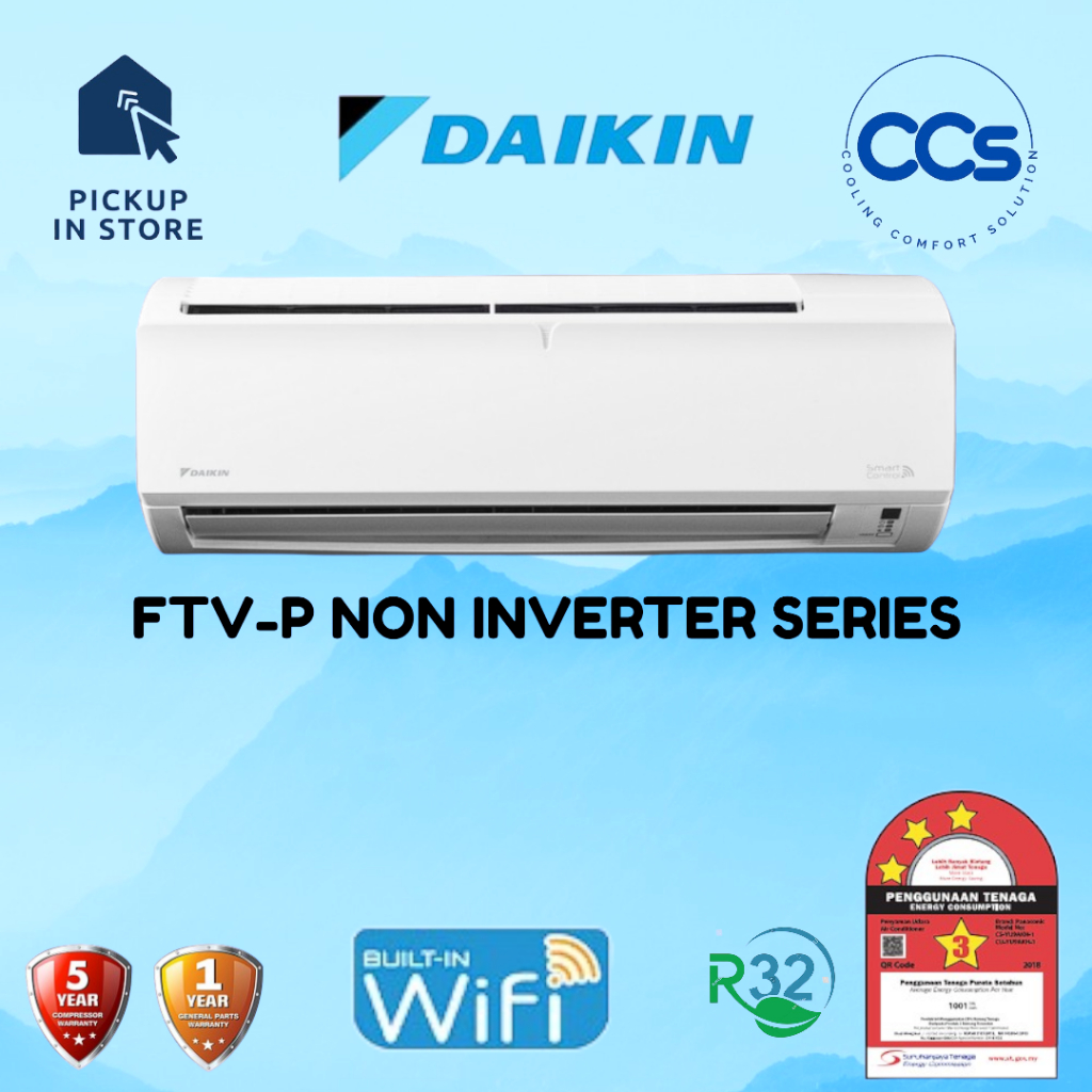 Daikin Ftv P Series Non Inverter Wall Mounted Hp Hp Shopee