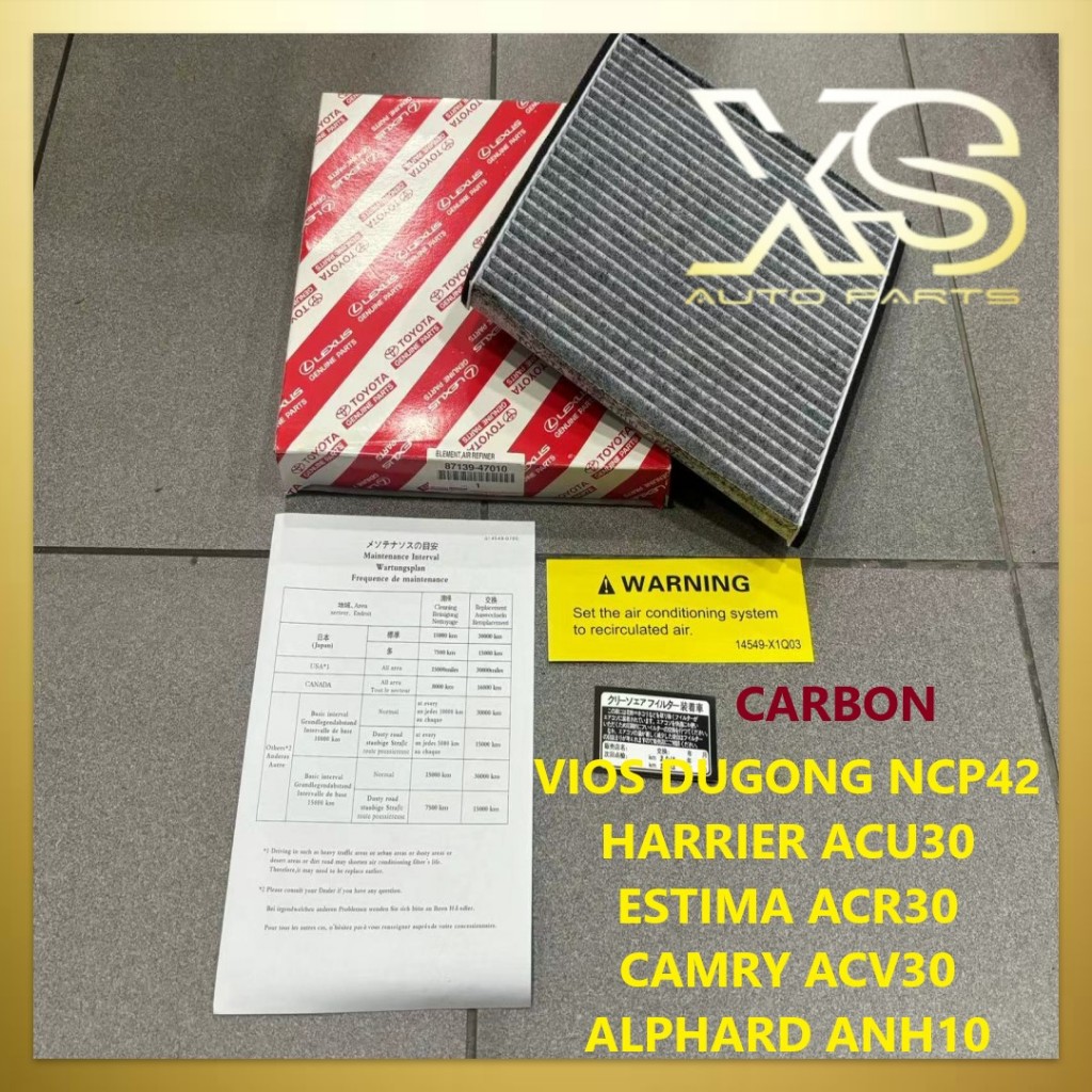 CABIN AIR COND FILTER TOYOTA VIOS NCP42 CAMRY ACV30 ESTIMA ACR30