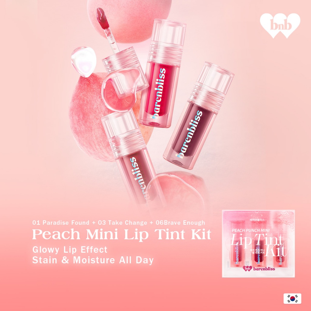 BNB Barenbliss Peach Punch Mini Lip Tint Kit Lip Gloss Natural