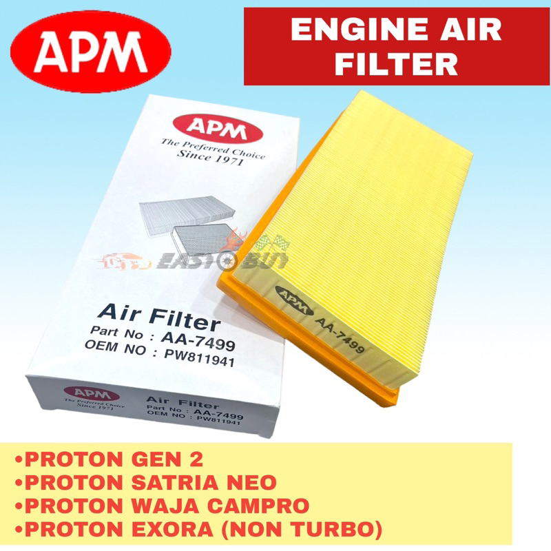 100 ORIGINAL APM ENGINE AIR FILTER PROTON GEN 2 GEN2 SATRIA NEO