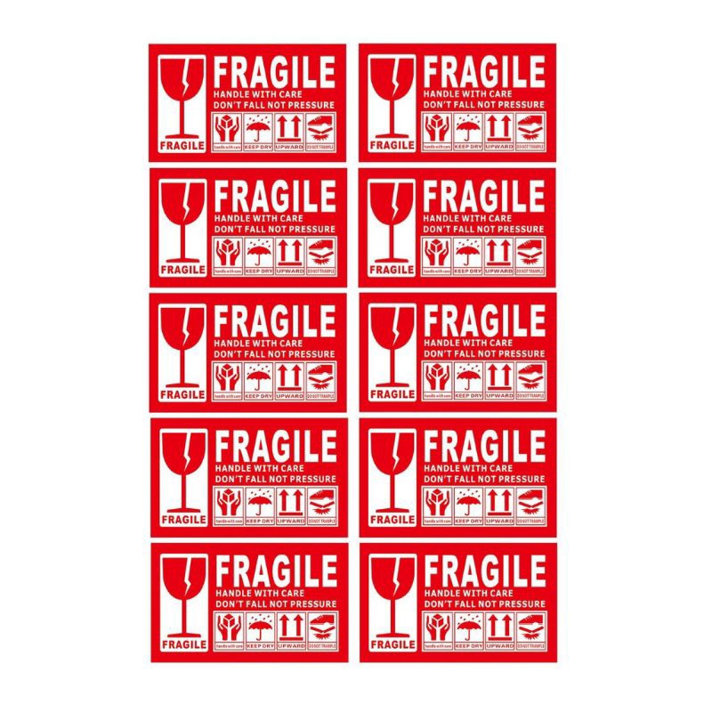 Pieces Fragile Sticker Stickers Pelekat Handle With Care Stiker