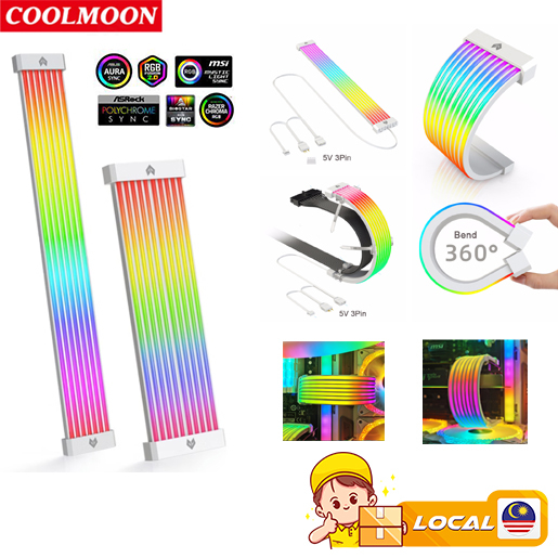 CoolMoon ARGB Flexible Strip LED Light Bar 5V3P Aosor AL200 AL300 Aura