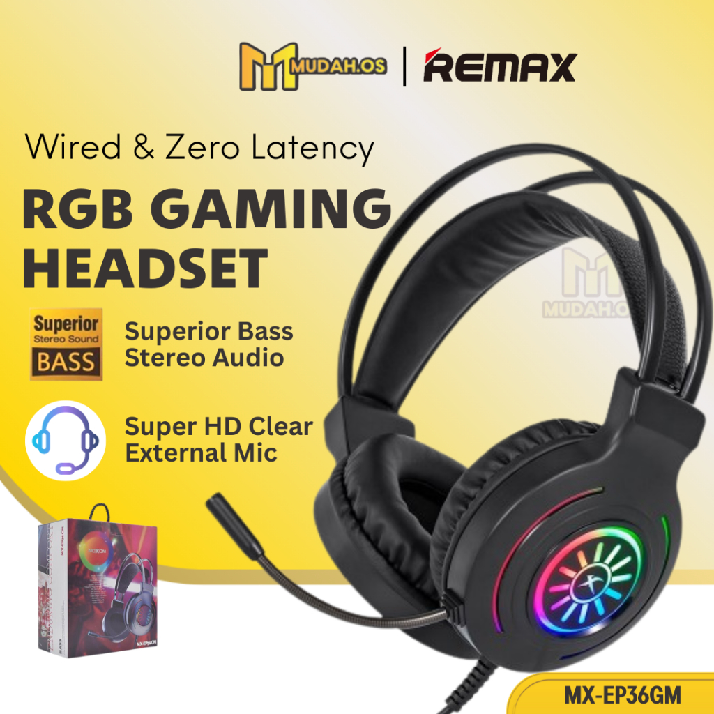 Moxom Gaming Wired Usb Mm Headphone Rgb Led Light Headset With Mic