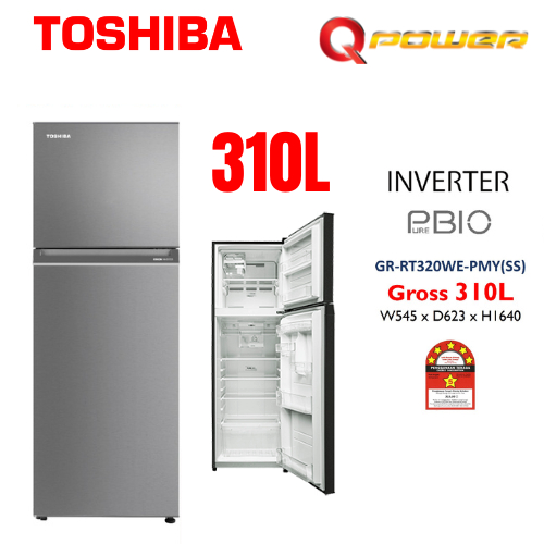 Toshiba Refrigerator 270L 310L ORIGIN Inverter PureBIO GR RT300WE