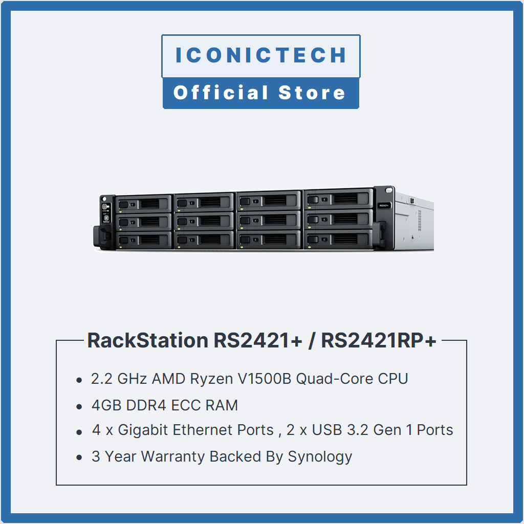 Synology RS2421 0TB 4GB 8GB 16GB ECC 32GB ECC RS2421RP 0TB