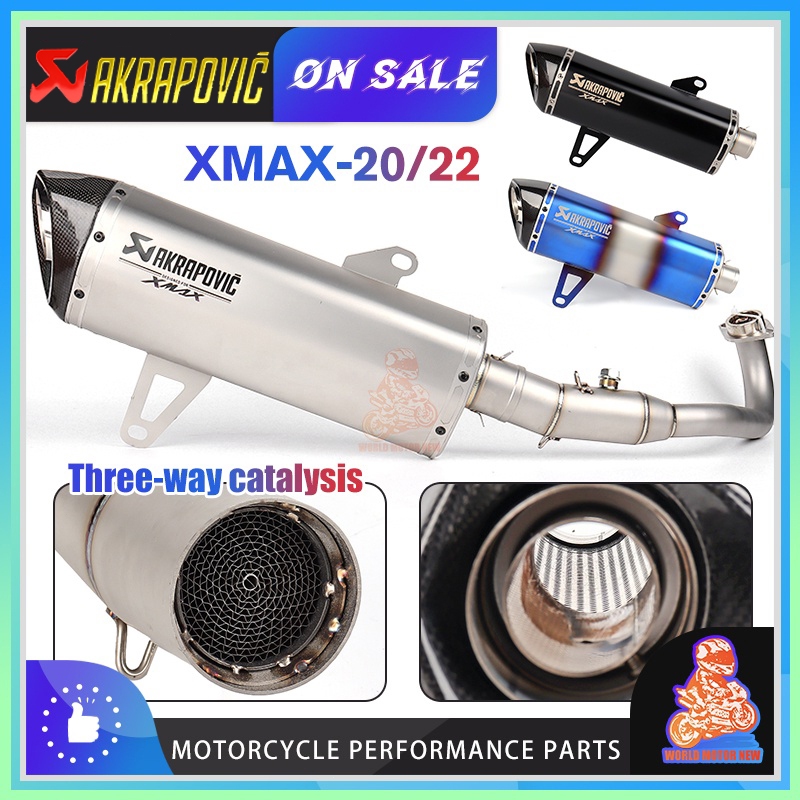 Motorcycle Akrapovic Scooter XMAX250 Muffler Xmax300 NEW Exhaust Pipe