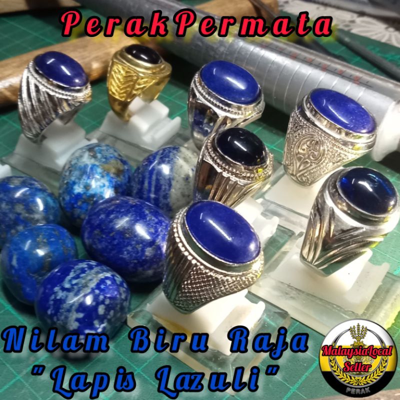 Cincin Batu Akik Nilam Biru Raja Lapis Lazuli Shopee Malaysia