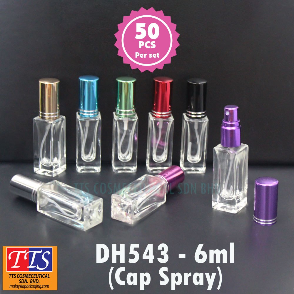 50 Pcs Botol Perfume Petak 6ml Clear Rectangle Empty Perfume Bottle