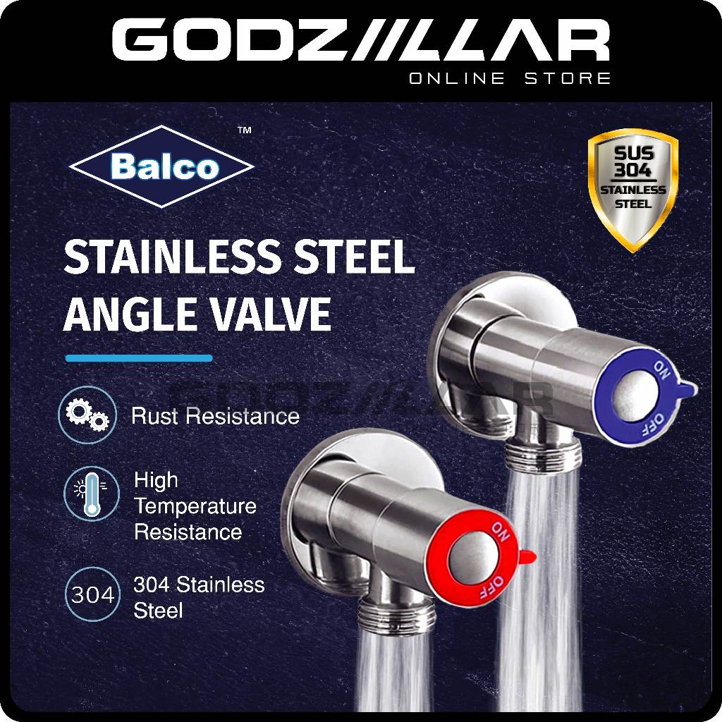 Balco Sus Stainless Steel Quarter Turn Angle Valve Inch One Way