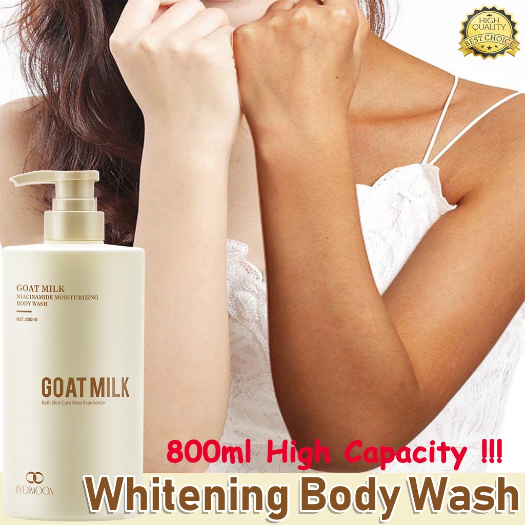 Whitening Shower Gel Goat Milk Body Wash 800ml Niacinamide Brightening