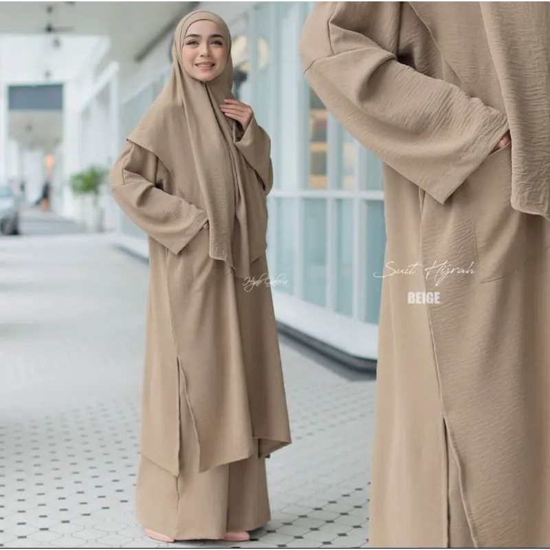 Set Arafah Suit Hijrah Ironless Set Haji Umrah By Hijab Galeria Suit