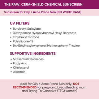 The Raw Cera Shield Chemical Sunscreen Spf Pa Shopee Malaysia