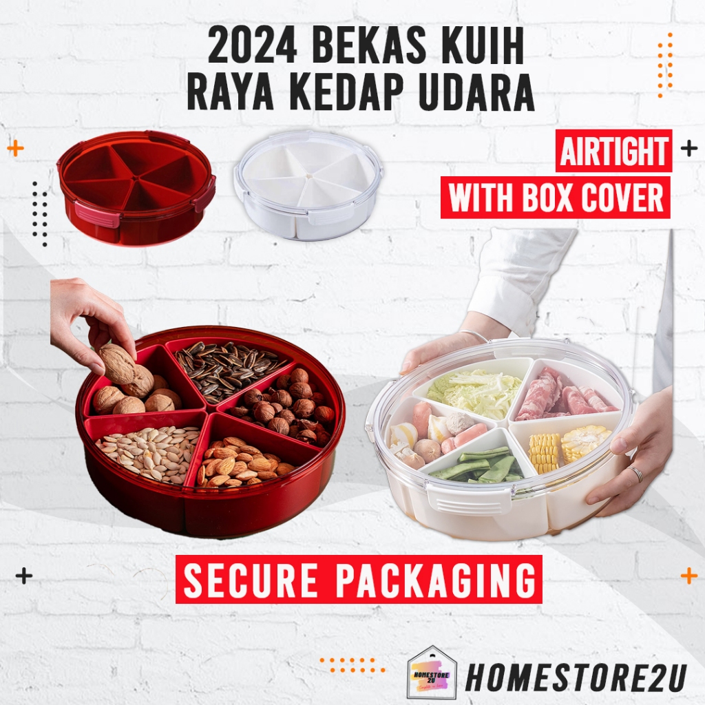 Bekas Kuih Raya 2024 Biskut Kontena Plastik Transparent Bulat Kedap