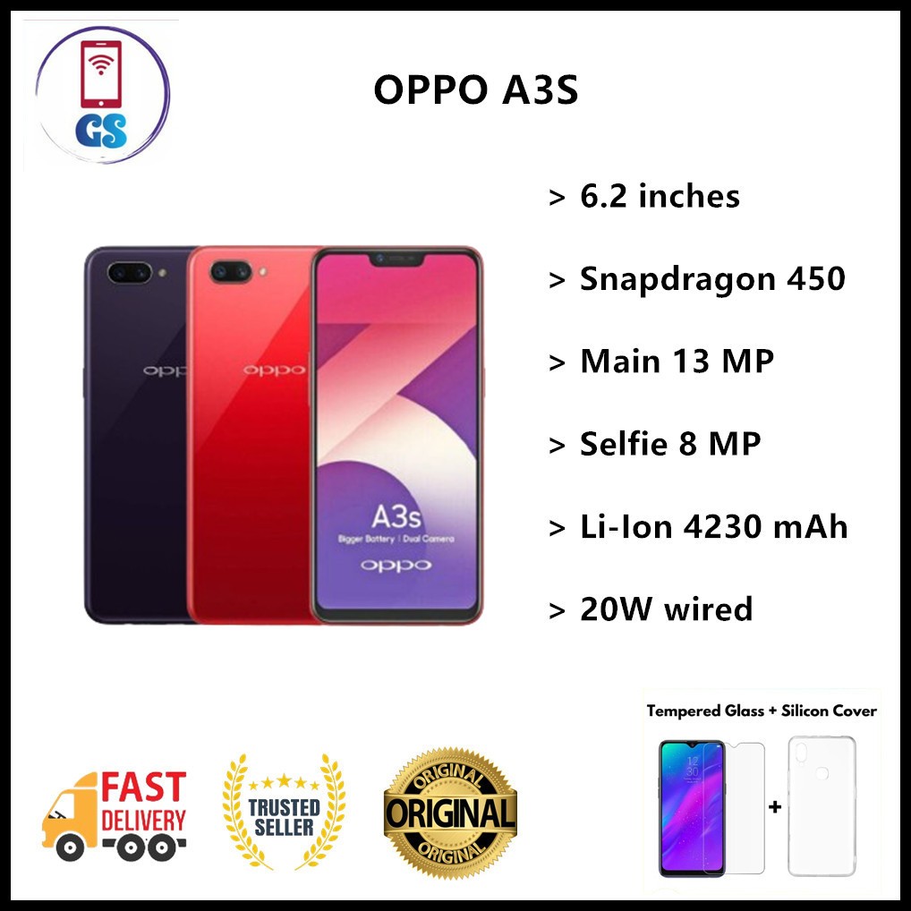 OPPO A3S F7 6GB RAM 128GB ROM LTE Original Smartphone Free Full