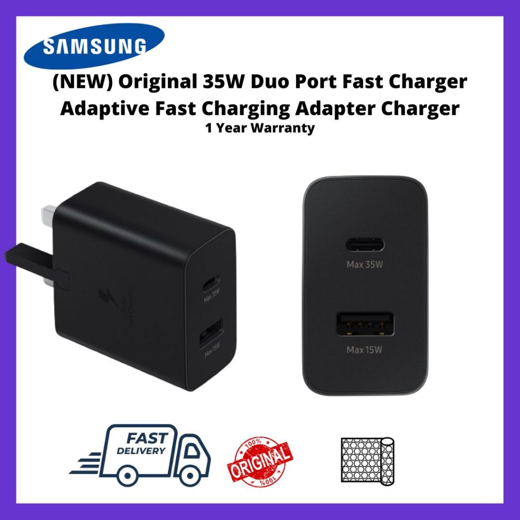 New Original Samsung 35W PD Power Adapter Duo USB C USB A Shopee