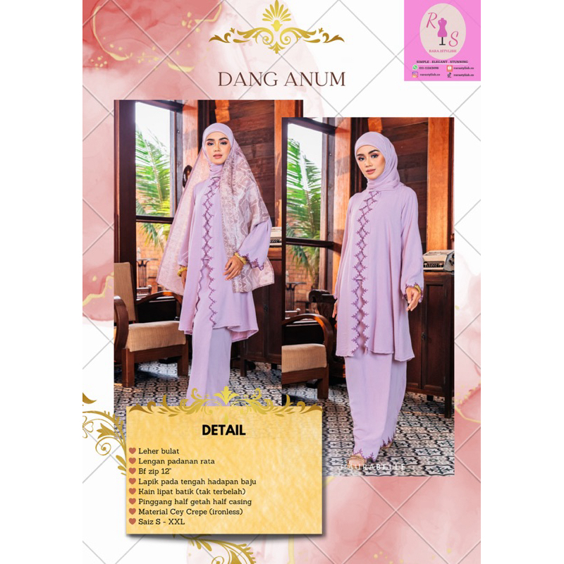 Ready Stock Adult Dang Anum Kebaya By Haurabelle Ironless Baju Raya