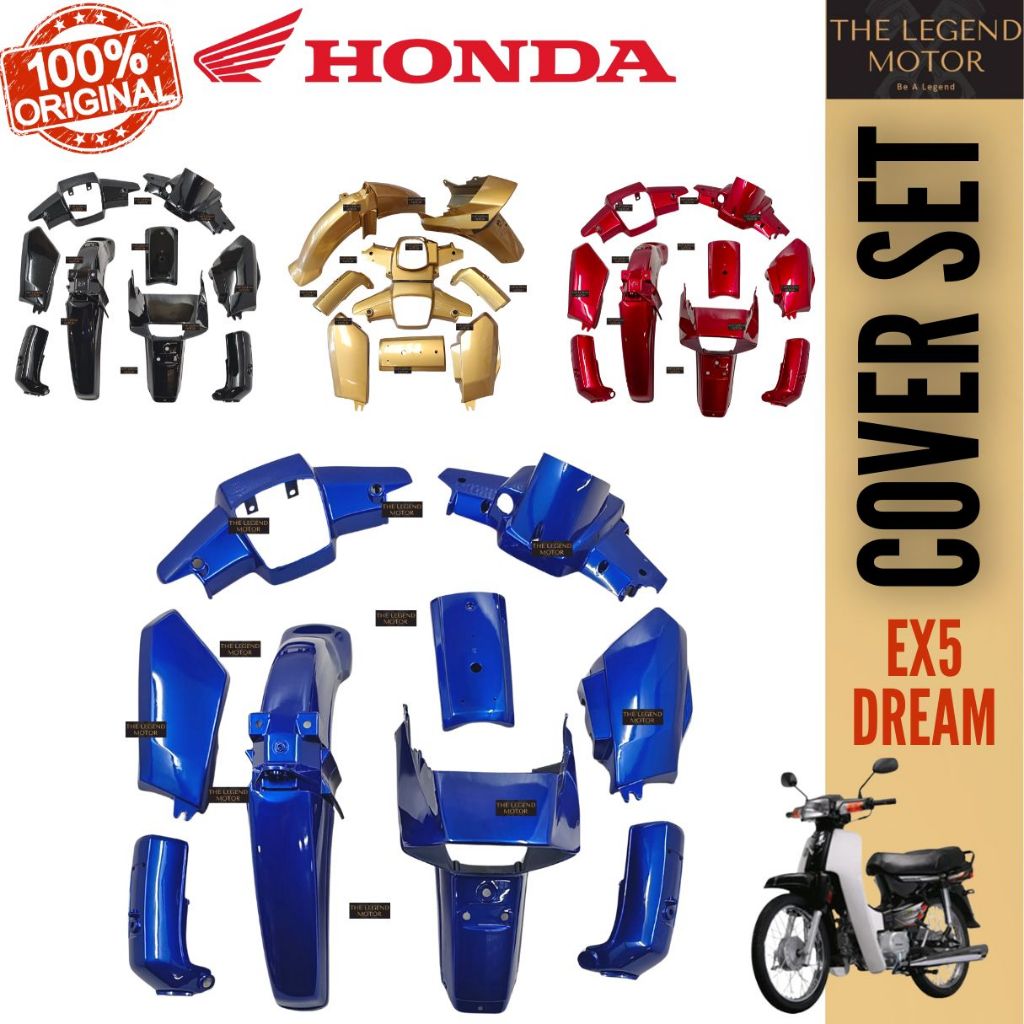 HONDA EX5 DREAM Cover Set Sticker Set Stripe Body Cover Gold Black Red