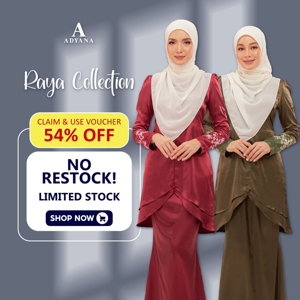 Karine Dewasa Baju Raya Viral Premium Satin Lace Baju Kurung Lace