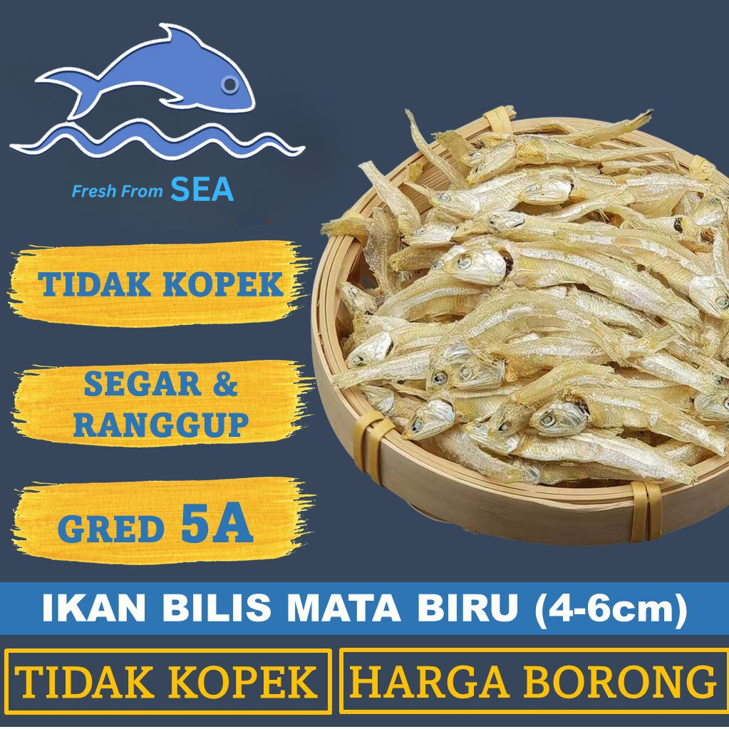 100g 250g HARGA BORONG Belum Kopek Ikan Bilis Mata Biru Saiz M