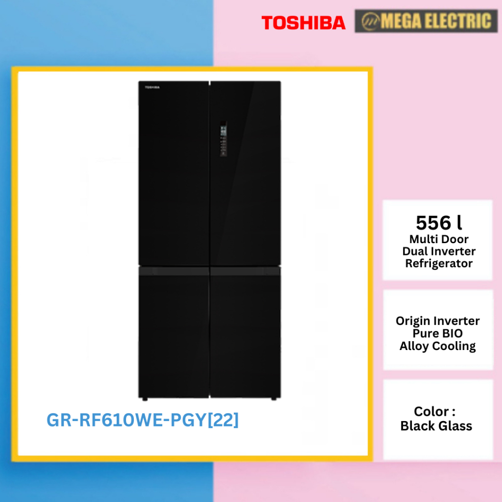 Toshiba L Multi Door Dual Inverter Refrigerator Glass Black Gr