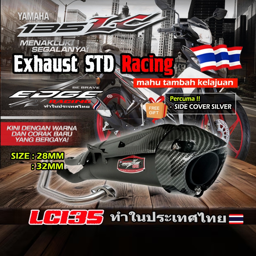 LC135 V2 V3 V4 V5 V6 EXHAUST STD RACING EKZOS CUTTING Y15ZR EDGE 28mm