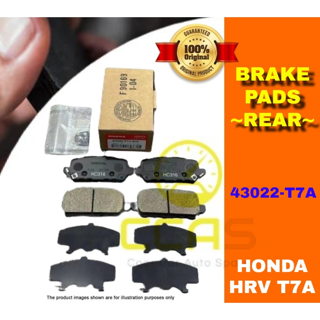 100 ORIGINAL JAPAN HONDA HRV REAR DISC BRAKE PAD 43022 T7A A00